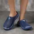 thumbnail image 4 of HNMKIU Slippers for Men and Women Fashion Solid Color Closed Toe Slides Comfortable Breathable Outdoor Home Shoes Lightweight Mens Summer Shoes Navy,45, 4 of 4