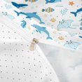 thumbnail image 4 of jejeloiu Cartoon Ocean Animals Bedding For Girls,Dolphin Shark Print Duvet Cover Full,Blue White,Reversible,3pcs,1 Duvet Cover and 2 Pillowcases, 4 of 6