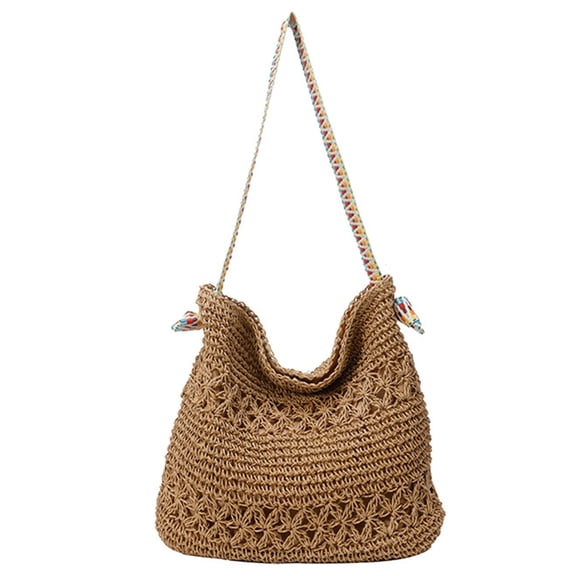 Natural Woven Shoulder Bag for Seaside Holidays or Outdoor Shopping Elegant and Friendly Beach Bags Underarm Handbag