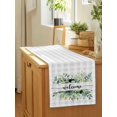 thumbnail image 5 of Table Runner Eucalyptus Leaves Table Runners Grey Buffalo Plaid Welcome Cotton Linen Dresser Scarf Kitchen Dining Table Decor for Home Dinner Party Decor 13x36 Inch, 5 of 9