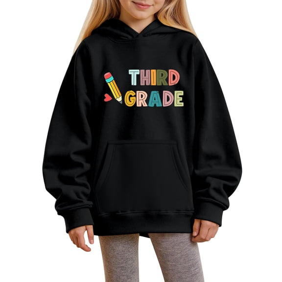 Coerni School Hoodies for Teen Boys Tween Girls 𝐔niform First Day of School Trendy Preppy Hooded Pullover Graphic Sweatshirts