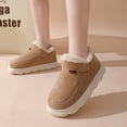 thumbnail image 2 of ElElax Women's Comfy Memory Foam Bootie Slippers, Winter House Shoes with Indoor Outdoor Rubber Sole, Slipper Boots, Warm Plush Women Bootie Slippers, Red, 2 of 6