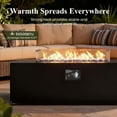 thumbnail image 4 of LayinSun 42 Inch Outdoor Fire Pit Table for Outside Patio, 55000BTU Rectangle Propane Firepit with Hidden Fuel Tank, Glass Wind Guard, Waterproof Cover and Lid, 4 of 8