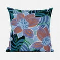 thumbnail image 4 of Amrita Sen Designs CAPL1117BrCDS-BL-18x18 18 x 18 in. Mangnolia Flower & Leaf Broadcloth Indoor & Outdoor Blown & Closed Pillow - Green, Indigo & Orange, 4 of 6