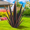 thumbnail image 1 of Escultura KODIBO, planta grande de agave de metal rústico, negra, 1 of 7