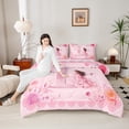 thumbnail image 4 of Castle Fairy Initial D 3-Piece Full Size Comforter Sets,Monogrammed Letter Bedding Comforter Set,Rose Butterfly Lightweight Bedding Sets,Luxury Dreamy Princess Bedroom Decor,Reversible, 4 of 8
