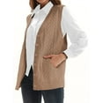 thumbnail image 2 of Sleeveless V-Neck Women Casual Knit Cardigan Button Sweater With Pocket, 2 of 4