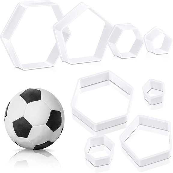 Rollbacks & More Football Pattern Cookie Cutters Cake Fondant Hexagon Cutter for Kitchen DIY Decorating Tools