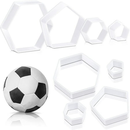 

Football Pattern Cookie Cutters Football Cake Fondant Hexagon Cutter for Kitchen DIY Cake Decorating Tools