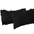 thumbnail image 2 of 2 Piece Vintage Ruffle Pattern Solid Black European Pillow Shams, (European 16X16 Pillow Cover), 100% Egyptian Cotton, 800 Thread Count, European Size, 2 of 3