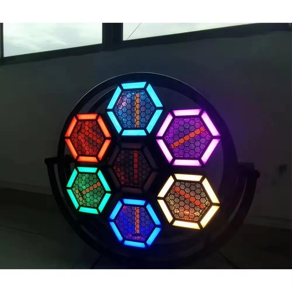 Hexagon Stage Wash Effect Light Circle Shape with 7 Count LED Full Color retro for Club