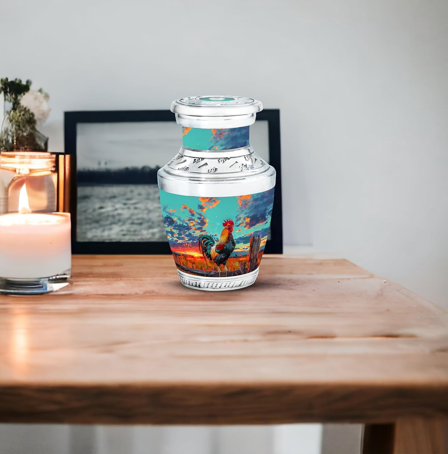Rooster Urn - Burial Urns for Human Ashes - Urns for Adult Mom & Dad - Burial Urns for Cremated Remains - Miniature Urns for Human Ashes - Small urns for Human Ashes Keepsake (Size - 3inch, 1Pcs)