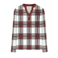 thumbnail image 5 of Craaazy Long Sleeve Shirts For Women V-Neck Casual Printed T-shirt Button Down Shirts For Women Plaid Graphic Tops Gifts For Women, 5 of 5