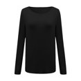 thumbnail image 4 of Women's Solid Color Knit T Shirt Top Long Sleeve Basic Layering Shirts For Women Women T Shirt Long Sleeve Shirts Women Casual Women's Athletic Tops Ladies Tees And Tops Womens Oversized Tee Womens T, 4 of 4