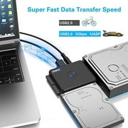 FIDECO SATA/IDE to USB 3.0 Adapter, Hard Drive Adapter Cable Converter for Universal 2.5/3.5 Inch IDE HDD, 2.5 Inch SSD, 5.25-Inch DVD/CD Drive