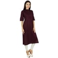 thumbnail image 4 of Bimba Womens Casual Cotton Kurti 3/4 Sleeve Formal Kurta Straight Tunic Blouse, 4 of 7