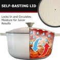 thumbnail image 6 of 6qt Enameled Cast Iron Dutch Oven, Heavy-Duty Casserole and Braiser Pan with Lid and Knob, Oven- up to 500° F & Across All Cooktops, White, 6 of 6