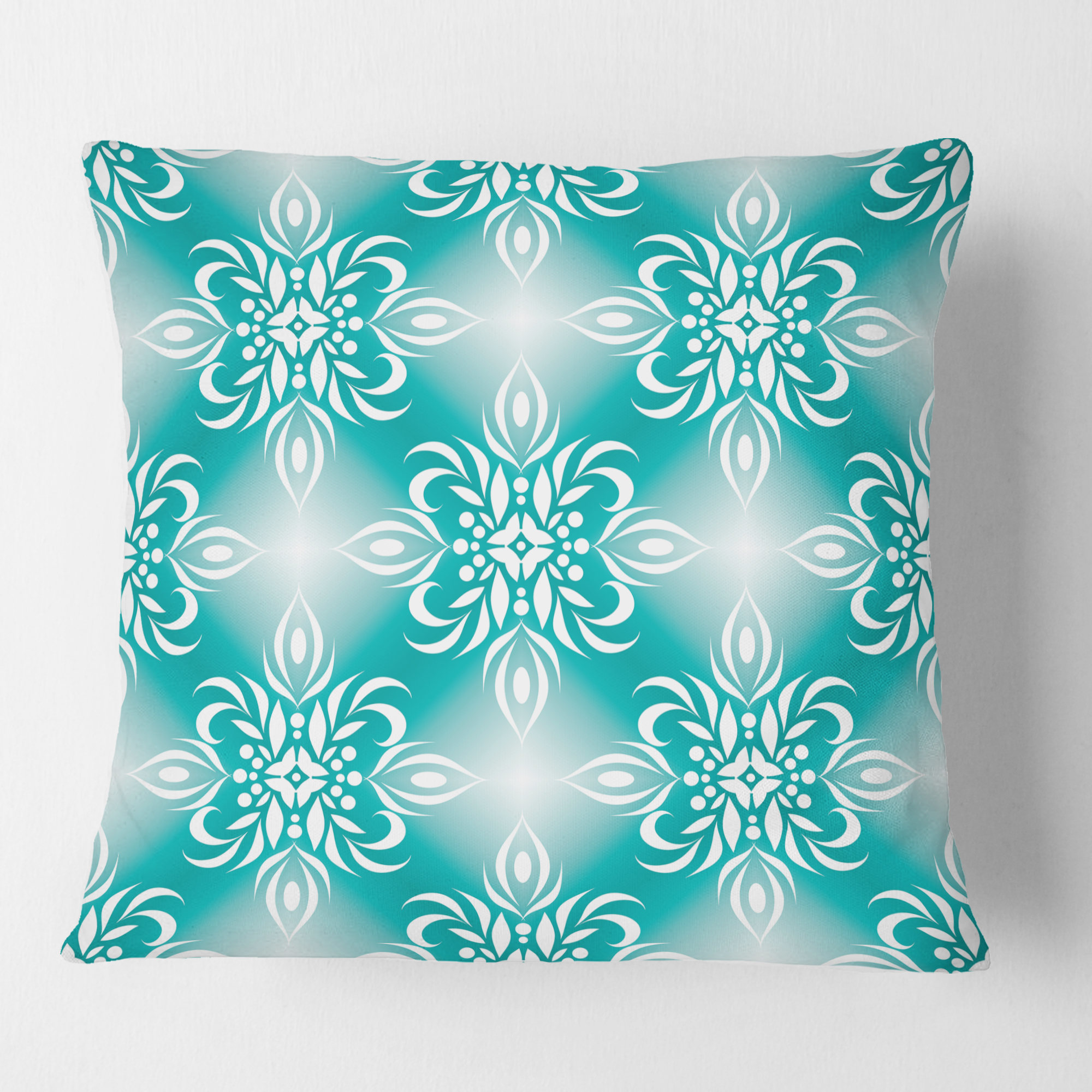 Designart Retro Turquoise Pattern' Mid-Century Modern Throw Pillow - 16x16