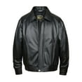 thumbnail image 4 of Reed Men's American Style Bomber Genuine Leather Jacket (5XLTall, Black), 4 of 11