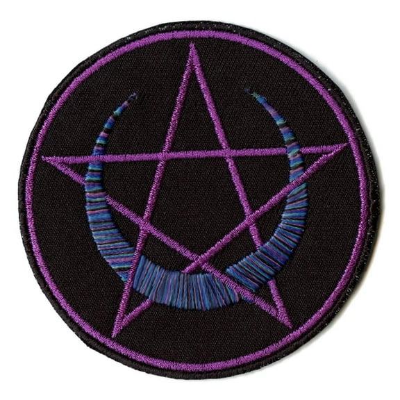 Crescent Moon Patch Pentacle EXCLUSIVE Embroidered Iron On