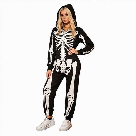 Women Halloween Costumes Pumpkin Pajama Fleece Jumpsuits Pumpkin Jumpsuit Halloween Party Pajama Party White Halloween Clothing