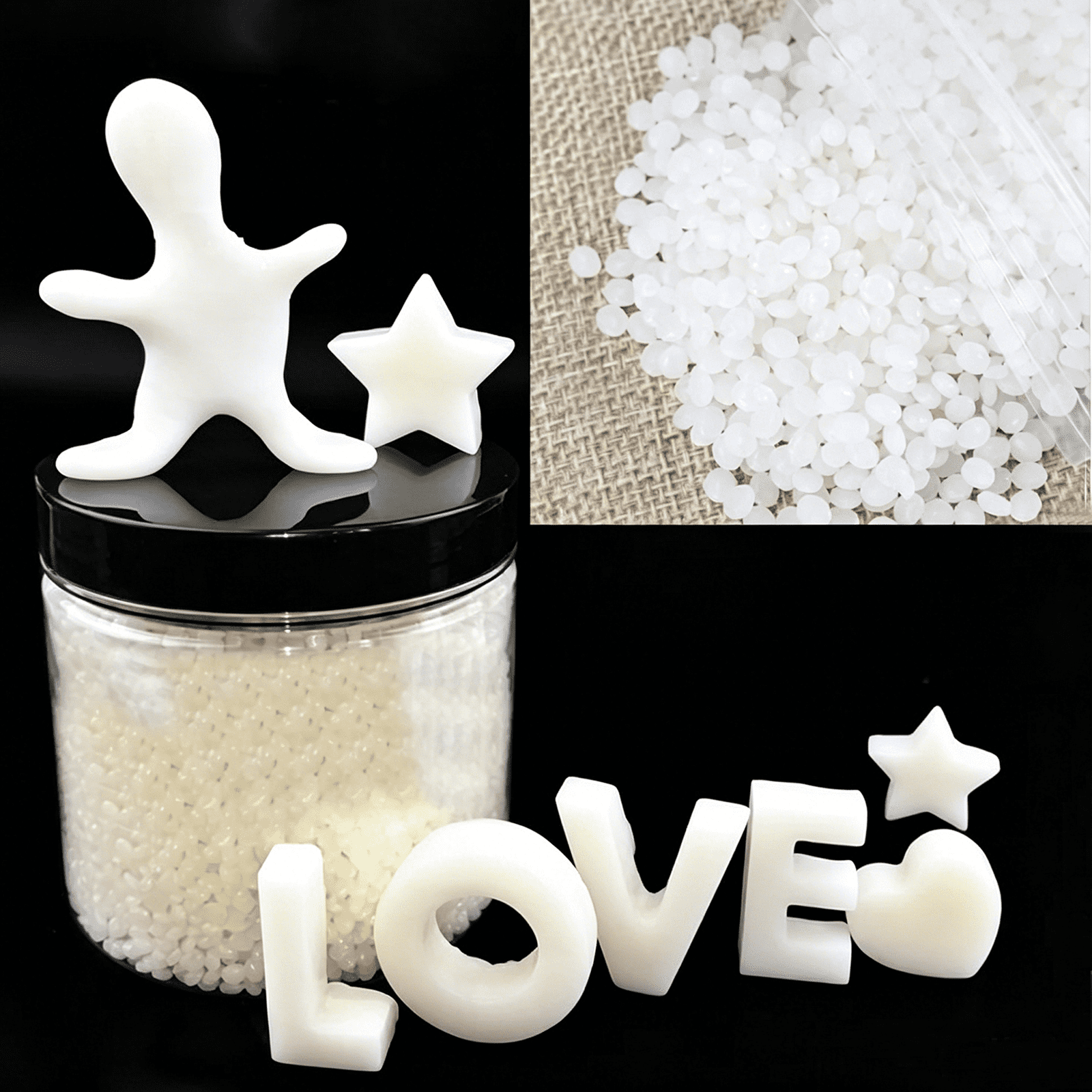 JXE JXO 8oz Moldable Plastic Pellets – Thermoplastic Beads for DIY Crafts, Repairs, Prototyping, Modeling & Halloween Decorations