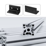 4080 Aluminum Extrusion Profile Corner Bracket, 4 Holes L-Shape Black Bracket, Right Angle Joint Connectors, 4 Packs