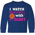 thumbnail image 3 of Inktastic I Watch Basketball with Daddy Long Sleeve Youth T-Shirt, 3 of 5