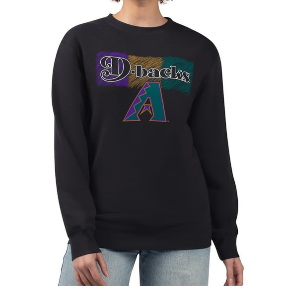 Women's Starter Black Arizona Diamondbacks Team Color Shading Fleece Pullover Sweatshirt