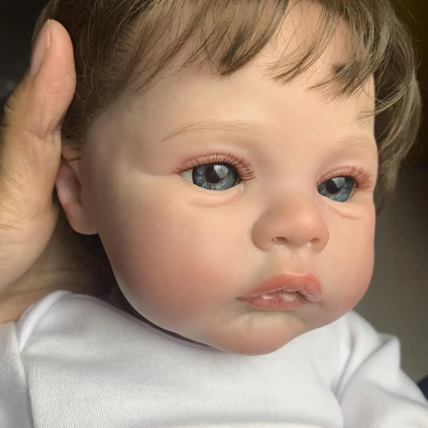 48cm Soft Silicone Reborn Baby Doll with 3D Marble Texture Skin Visible Veins, 19inch Realistic Newborn Bebe Toy Boneca