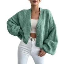 hotojiny Cardigan Sweaters for Women Soft Cropped Button up Knit Coat Oversized Long Sleeve Fall Tops Trenyd Outfit S-L