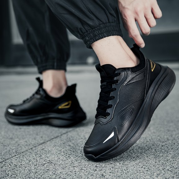 Men'S Slip-On Casual Shoes with Lightweight, Shock-Absorbing EVA Soles. Available in Black And White, These Low-Top Lace-Up Shoes Are Perfect for Minimalistic Everyday Formal And Athletic Wear