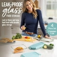 thumbnail image 3 of MHSIOAP-Bentgo Glass Leak-Proof Food Storage Set - 4-Piece Glass Containers with BPA-Free Airtight Lids, Reusable & Durable for Leftovers & Meal Prep - Microwave, Freezer, Oven & Dishwasher Safe (Sof, 3 of 4