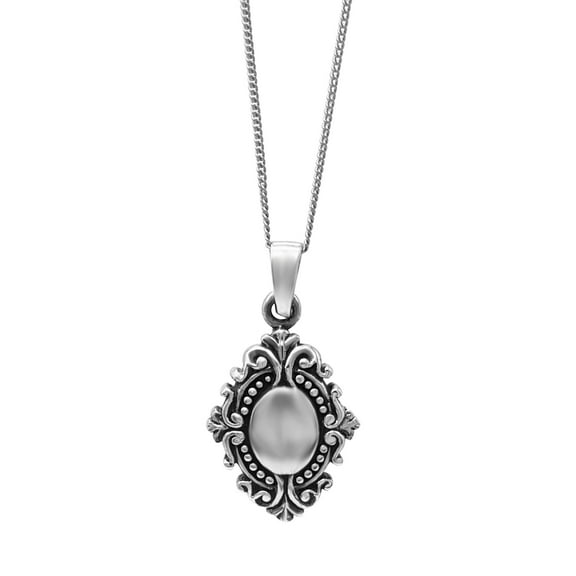 81stgeneration Women's 925 Sterling Silver Victorian Style Filigree Oval Pendant Necklace, 18"