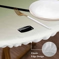 thumbnail image 3 of Sage Green Beige Round Tablecloth, Fitted Table Cover with Elastic for 55"-60" Round Tables, Ombre Ice Hockey Ball Sport Game Table Cloth Outdoor Indoor Dinning Party Waterproof Tablecloths, 3 of 7