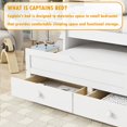 thumbnail image 4 of Bellemave Twin Size Platform Bed with Trundle and Storage Drawers Twin Captain’s Bed with Headboard and Footboard Storage Bed Frame (White), 4 of 10