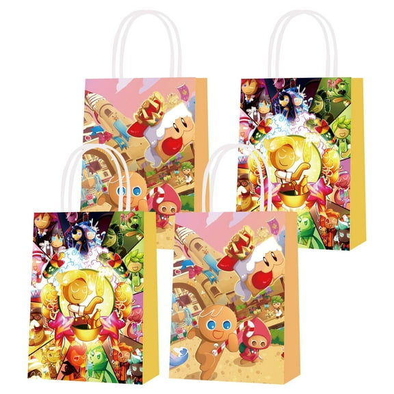 16 Pcs For Cookie Run Kingdom Theme Party Favor Bags,Birthday Party Bags,Birthday Party Decorations With Candy Gift Bags Handles Favor Bags for Boy Girls Birthday Party