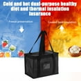 thumbnail image 6 of Insulated Grocery Bag Foldable Lunch Bag Woven Fabric Food Catering Cooler Bag 1 Count 11.02x7.87x6.69in for Storage/Organization (Black) ,Hulucky, 6 of 9