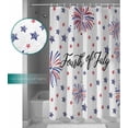 thumbnail image 4 of Red and Blue Stars Shower Curtain Waterproof Stars Fireworks Shower Curtain for Bathroom,Bathtub,Shower, July of 4th Stars America Patriotic Shower Curtain Set with Hooks 72x72 Inch, 4 of 6