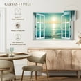 thumbnail image 5 of Elephant Stock Window To Seascape Wall Art - Horizontal Canvas Wall Art - Living Room Wall Decor - Wellness Canvas - Blue And White Decor - 12" x 8", 5 of 8