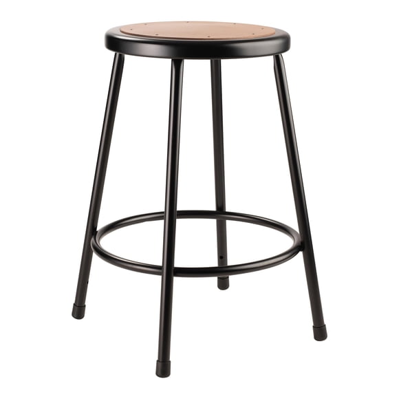 NPS 6200 Series 24" Modern Metal and Wood Heavy Duty Stool in Black