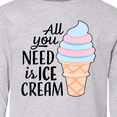 thumbnail image 4 of Inktastic All You Need is Ice Cream with Ice Cream Cone Long Sleeve Youth T-Shirt, 4 of 5