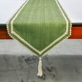 thumbnail image 4 of The HomeCentric Harmony In Hemp Chevron Table Runner 16’’ x 120’’ Jute Fabric Green Contemporary, 4 of 4