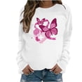 thumbnail image 3 of VKOYWKM Breast Cancer T Shirt for Women Breast Cancer Awareness T-Shirt Long Sleeve Pink Ribbon Graphic Tee Tops Fall Crew Neck Loose Fit Breast Cancer Pullover Sweashirt, 3 of 5