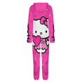 thumbnail image 5 of Hello Kitty Unisex Onesie Pajamas Zipper Jumpsuit Hooded One Piece Sleepwear for Family Mens Womens, 5 of 8
