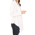 thumbnail image 2 of Women's Casual Draped Open Front Long Sleeve Solid Cardigan, 2 of 5