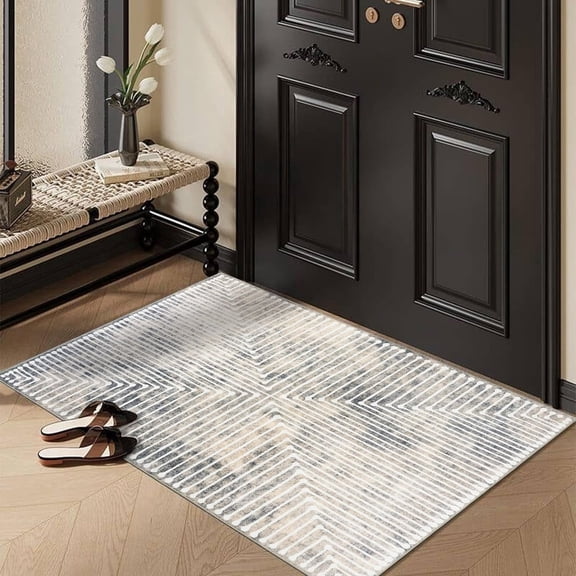 GLN Rugs Ephesus - Contemporary, Machine Washable Area Rug 2'x3' Turkish Beige/Gray Home Carpet