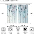 thumbnail image 3 of Eucalyptus Botanical Leaves Floral Kitchen Window Curtains Butterfly Farmhouse Flower Leaf Small Window Treatment Blue Grey Cafe Short Curtains for Bathroom Treatment Tier Drapes 27.9x39 inch, 3 of 6