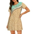 thumbnail image 1 of Fotbe Beach Footprint Bata de Dormir para Mujer con Estampado, Camisón de Algodón de Manga Corta, Ropa de Dormir Casual, 1 of 6