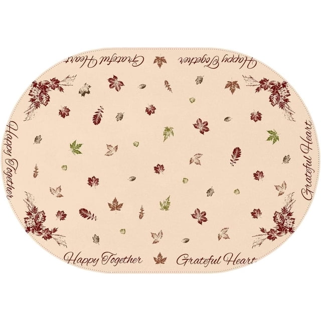 Fall Tablecloth Oval, Thanksgiving Tablecloth Oval with Fall Leaves Autumn Tablecloth, Waterproof Fall Table Cloths for Fall Thanksgiving Decor, Fall Thanksgiving Tablecloth for Oval Tables 60 X 84